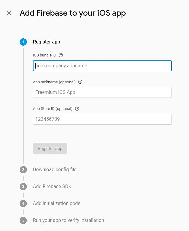  Firebase console