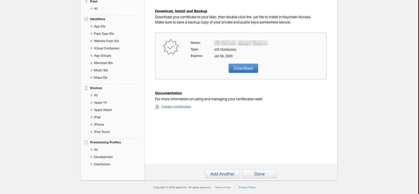  certificate creation flow.