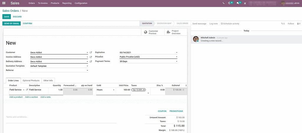 odoo Dashboard