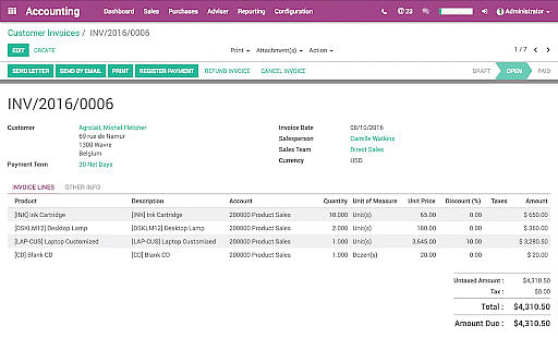 odoo dashboard